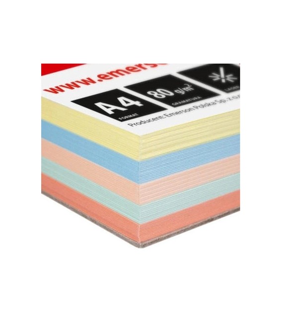 PAPIER KOLOR MIX/500 arkuszy  80G A-4 Pastelowy