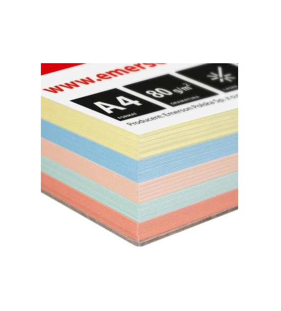 PAPIER KOLOR MIX/500 arkuszy  80g A-4 Pastelowy