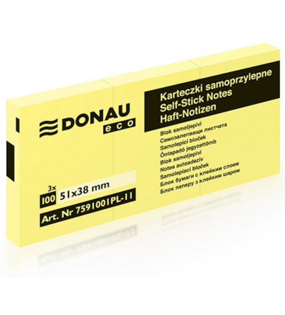 NOTES SAMOPRZYLEPNY 38X51 ECO opak. 3 szt.