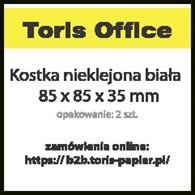 KOSTKA BIAŁA NIEKLEJONA TORIS OFFICE  85x85x35mm