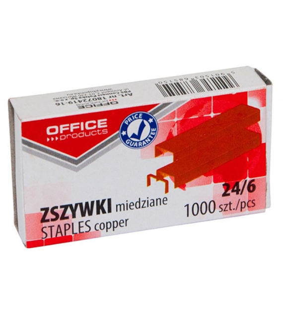 ZSZYWKI 24/6 30k.  MIEDZIANE opak. 10 szt