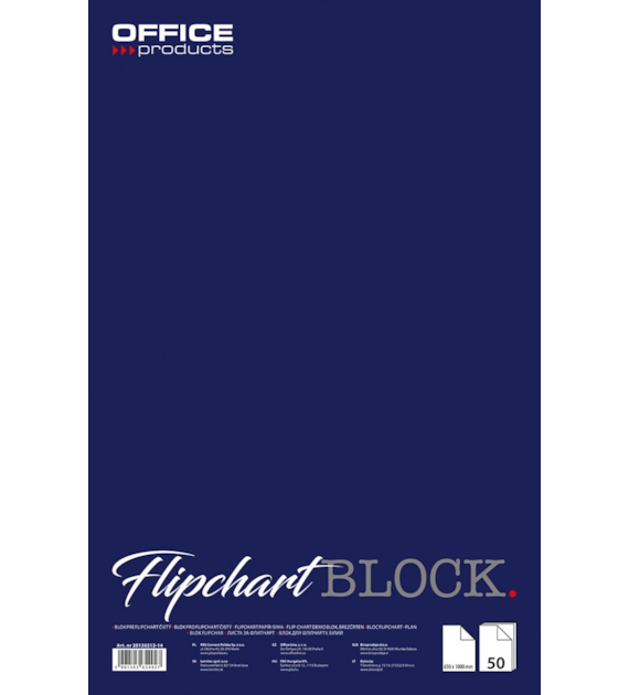 BLOK FLIPCHART gładki 50 kartek  65X100cm