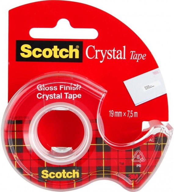 TAŚMA KLEJĄCA 19/7.5M SCOTCH CRYSTAL Z PODAJNIKIEM