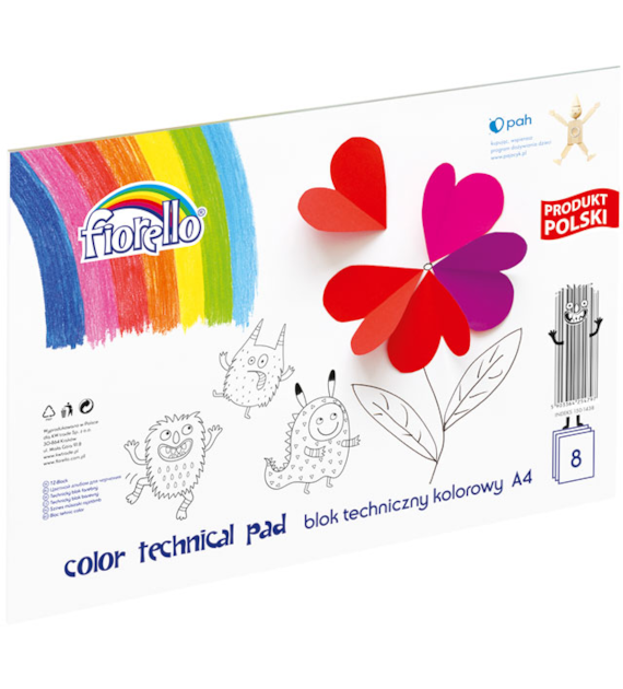 BLOK TECHNICZNY A-4/8K  Kolor Fiorello opak.10 szt