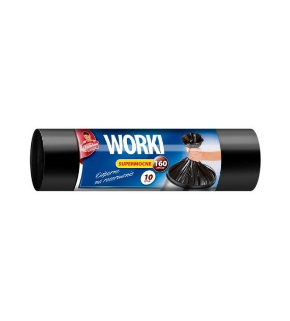 WORKI NA ŚMIECI 160L/10  LDPE  Supermocna Czarne