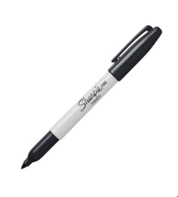 MARKER PERMANENT SHARPIE FINE Okrągły Czarny opak.12 szt.