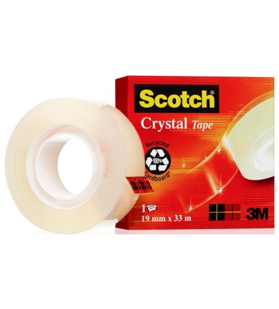 TAŚMA KLEJĄCA 19/33M SCOTCH CRYSTAL 600 CZERWONA