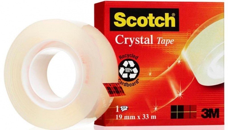 TAŚMA KLEJĄCA 19/33M SCOTCH CRYSTAL 600 CZERWONA