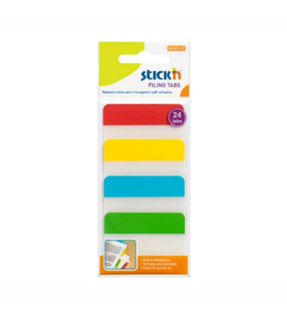 ZAKŁADKI INDEKSUJĄCE PLASTIKOWE 4 KOL. 38X51MM ARCHIWIZACYJNE