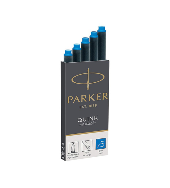 NABOJE PARKER DO PIÓR ZMYWALNE NIEBIESKIE opak. 5 szt.