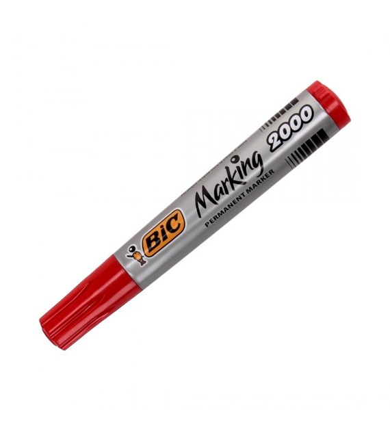 MARKER PERMANENT BIC ECOLUTIONS OKRĄGŁY CZERWONY opak. 12 szt.