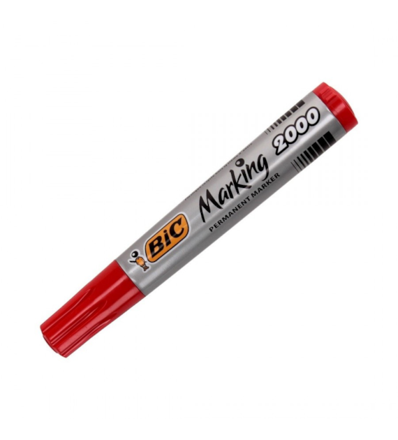 MARKER PERMANENT BIC ECOLUTIONS OKRĄGŁY CZERWONY opak. 12 szt.