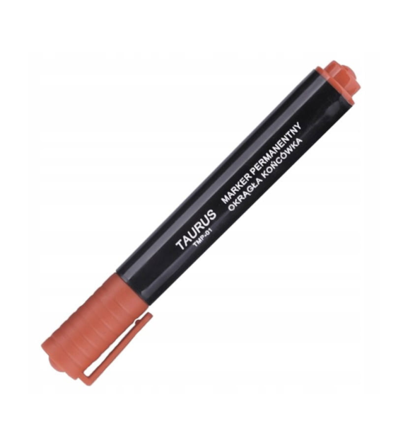 MARKER PERMANENT TAURUS OKRĄGŁY CZERWONY opak. 12 szt.