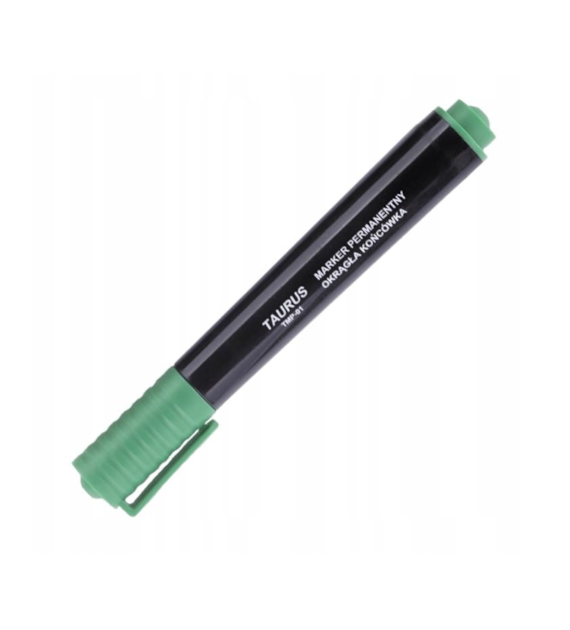 MARKER PERMANENT TAURUS OKRĄGŁY ZIELONY opak. 12 szt.