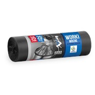 WORKI NA ŚMIECI  35L/15  LDPE  Supermocne  Czarne  kart. 24 rolki