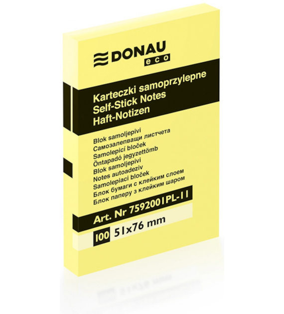 NOTES SAMOPRZYLEPNY 51X76 ECO opak. 12 szt.