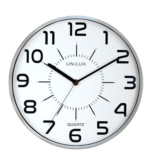 ZEGAR ŚCIENNY UNILUX POP SREBRNY Średnica 29cm