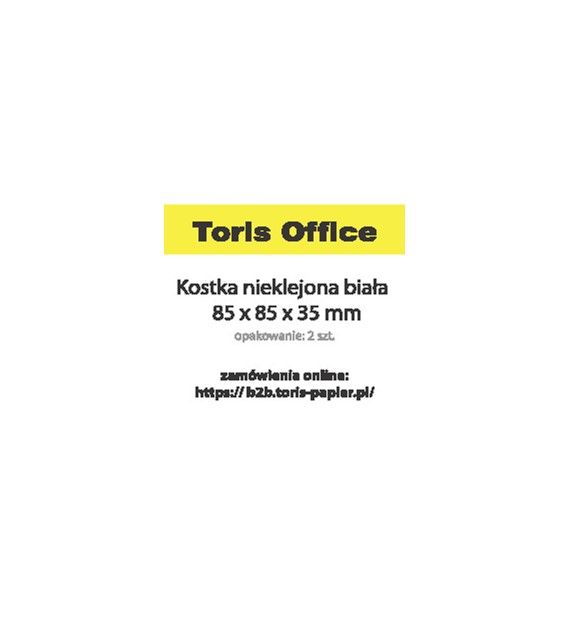 KOSTKA BIAŁA KLEJONA     TORIS OFFICE   85x85x35mm