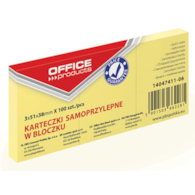 NOTES SAMOPRZYLEPNY 38X51 OFFICE ŻÓŁTY opak. 3 szt.