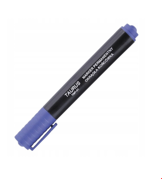 MARKER PERMANENT TAURUS OKRĄGŁY NIEBIESKI opak. 12 szt.