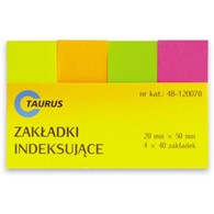 ZAKŁADKI INDEKSUJĄCE PAPIEROWE 4 KOL.  50X20/40