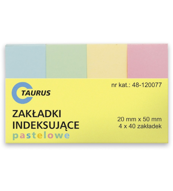 ZAKŁADKI INDEKSUJĄCE PAPIEROWE 4 kol.  50X20/40