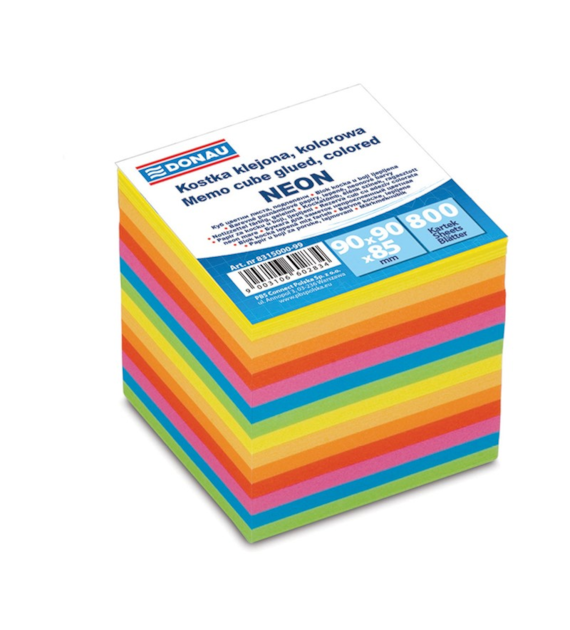 KOSTKA KOLOR KLEJONA 90X90X90mm  NEON MIX DONAU