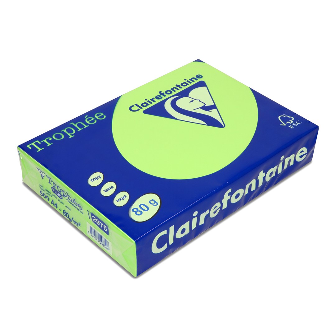 PAPIER KOLOR ZIELONY FLUO A-4 2975 A'5