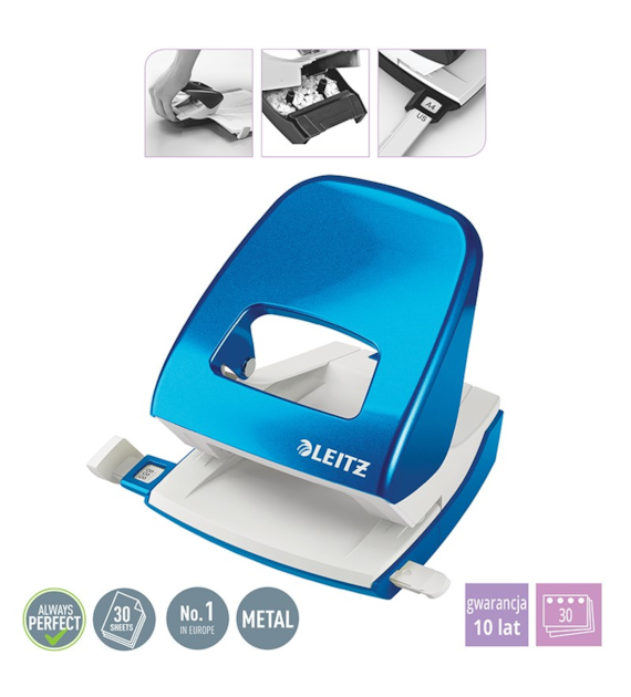 DZIURKACZ 30/K.LEITZ NIEBIESKI METALICZNY