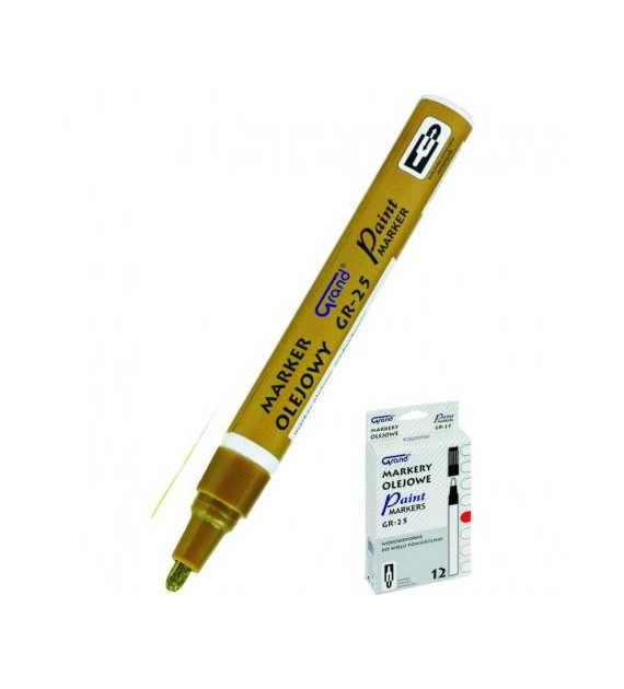 MARKER OLEJOWY GRAND GR-25 ZŁOTY opak.12 szt.