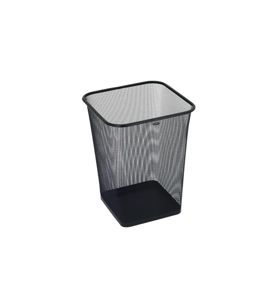 KOSZ NA ŚMIECI METAL 18L SIATKA kwadrat GR-017 CZARNY