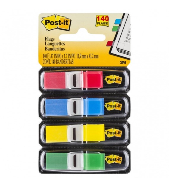 ZAKŁADKI INDEKSUJĄCE PLASTIKOWE 4 KOL. 12X43/35 683-4 POST-IT