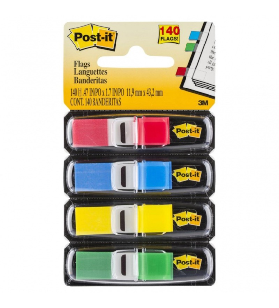 ZAKŁADKI INDEKSUJĄCE PLASTIKOWE 4 KOL. 12X43/35 683-4 POST-IT