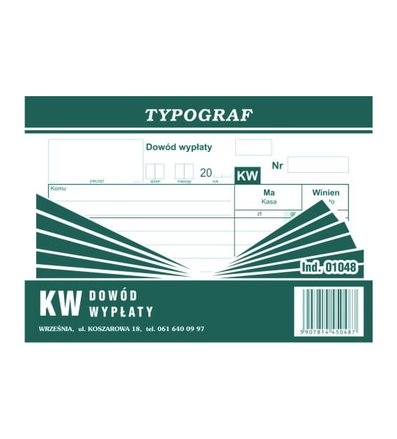 KASA WYDA A-6 SAMOKOPIA TYPOGRAF opak. 5 bloczków