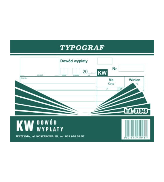 KASA WYDA A-6 SAMOKOPIA TYPOGRAF opak. 5 bloczków