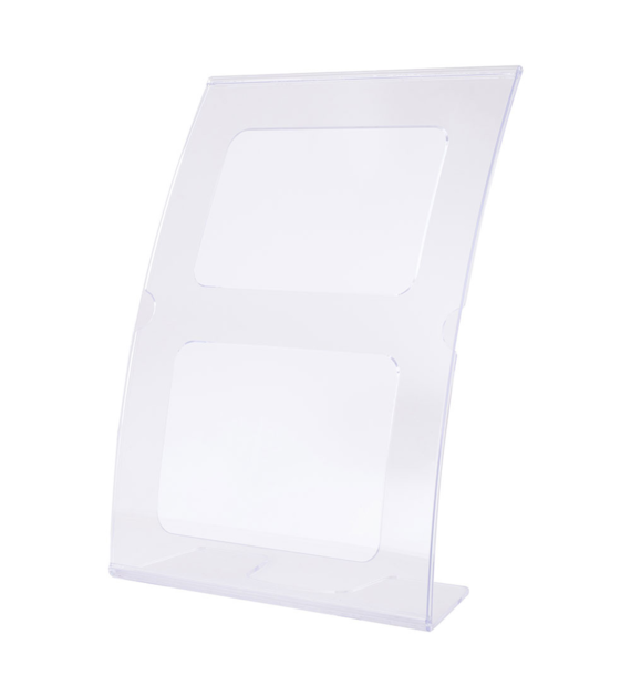 STOJAK NA ULOTKI A-5 WYPUKŁY PIONOWY PRZEZROCZYSTY