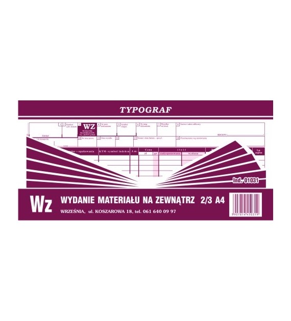 WZ WYDANIE MAT. 2/3 A-4  11 poz  TYPOGRAF opak. 5 bl.