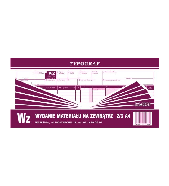 WZ WYDANIE MAT. 2/3 A-4  11 poz  TYPOGRAF opak. 5 bl.