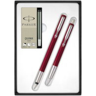 KOMPLET PARKER VECTOR PIÓRO/DŁUGOPIS CZERWONY+NABOJE