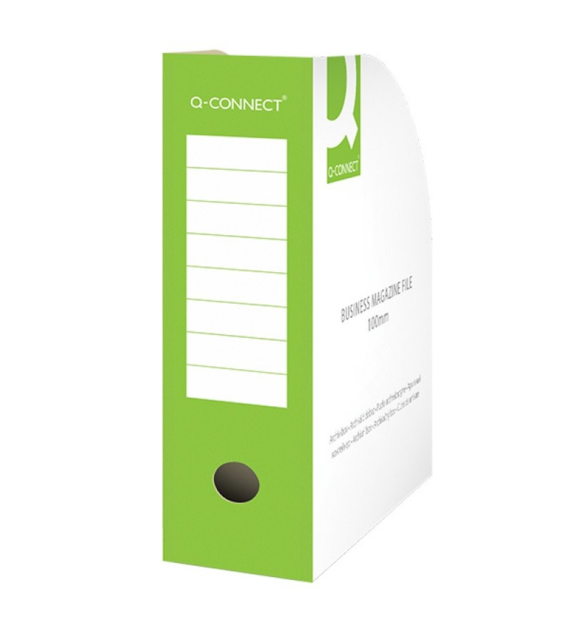 POJEMNIK NA CZASOPISMA ŚCIĘTY TEKTURA ZIELONY 100 MM opak. 20 szt.