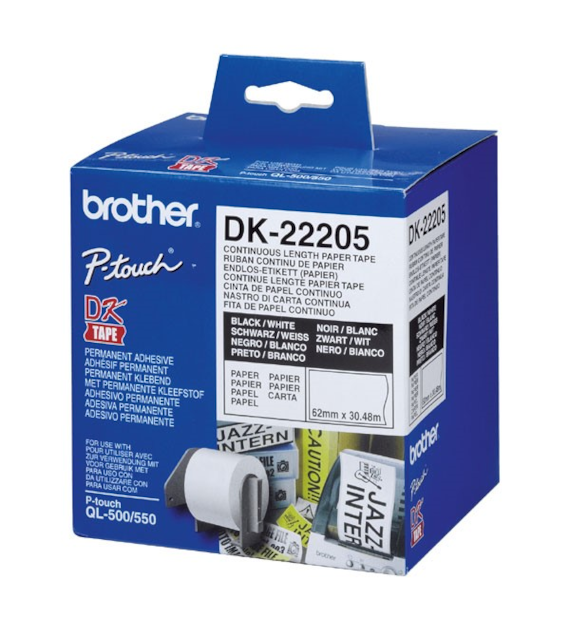 ETYKIETY SAMOPRZYLEPNE NA ROLI 62X30,48mm Brother QL500/550