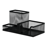 PRZYBORNIK METAL 3 komory na biurko czarny