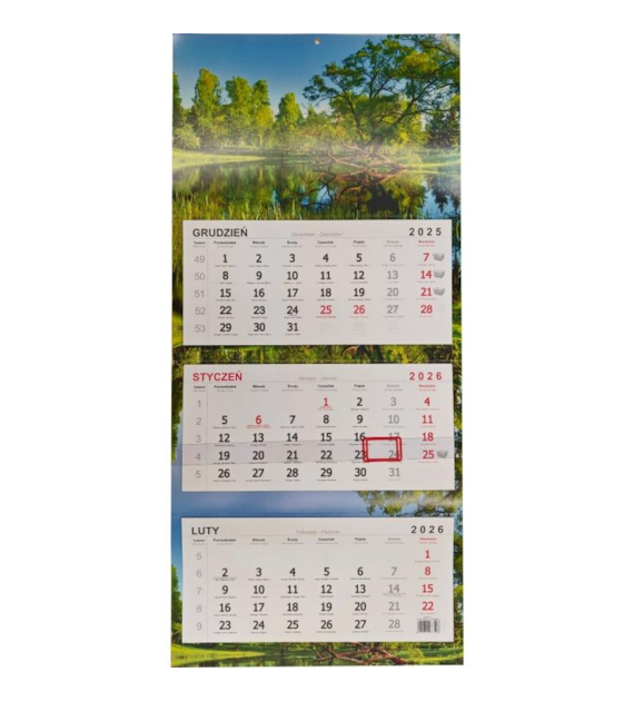 KALENDARZ TRÓJDZIELNY KRAJOBRAZ kart. 50 szt.