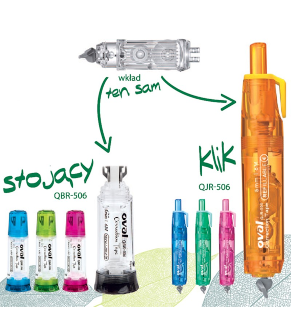 WKŁAD DO KOREKTORA OVAL QJR-506T/B opak. 12 szt.