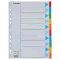 PRZEKŁADKI A-4/10 ESSELTE KARTON/KOLOR/Z KARTĄ