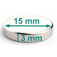 MAGNES NEODYMOWY MW 15x3/N38