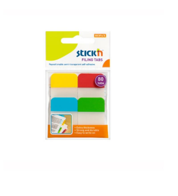 ZAKŁADKI INDEKSUJĄCE PLASTIKOWE 4 KOL. 38X25MM ARCHIWIZACYJNE