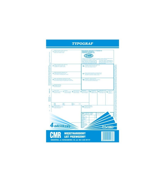 CMR LIST PRZEWOZOWY A-4/80k  (oryg.+3k)  bloczek 20 kpl.
