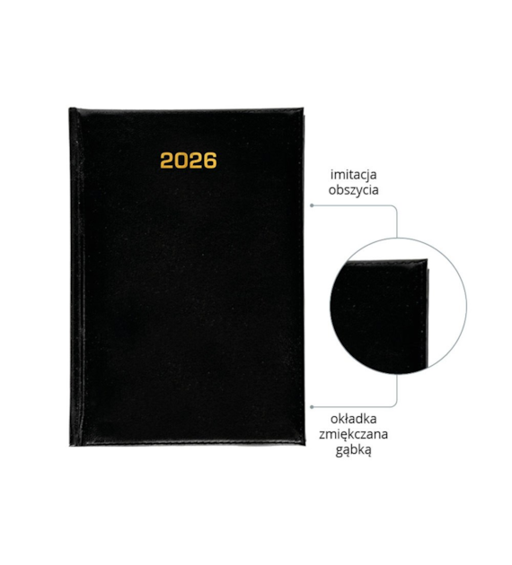 KALENDARZ A-5 BALADEK UKŁAD DZIENNY CZARNY