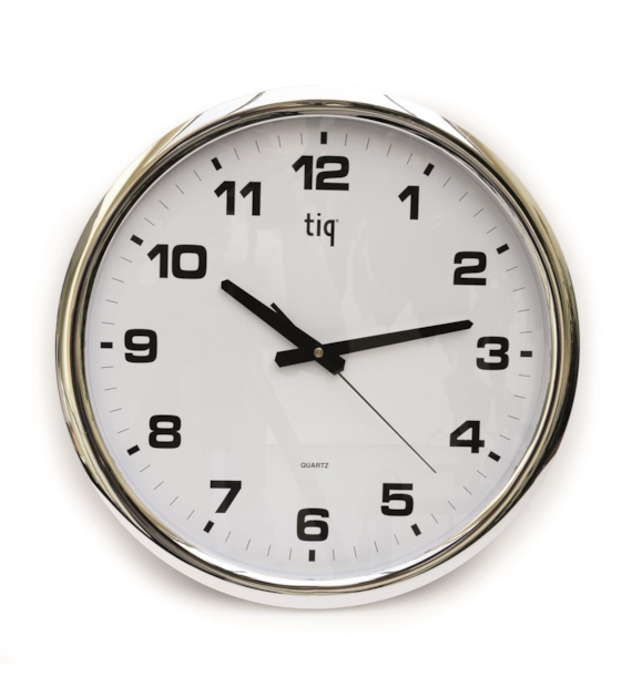 ZEGAR ŚCIENNY 851A Srebrny Średnica 40cm